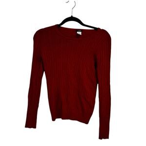 J. Crew Red Long Sleeve Crewneck Wool Knit Sweater Womens Small